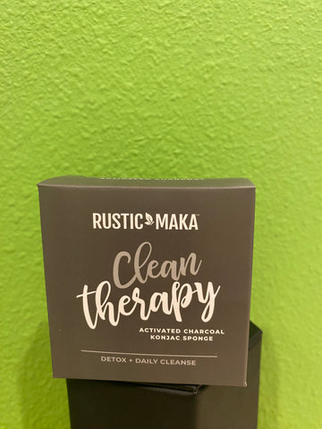 Rustic Maka Clean Therapy Activated Charcoal Konjac Sponge
